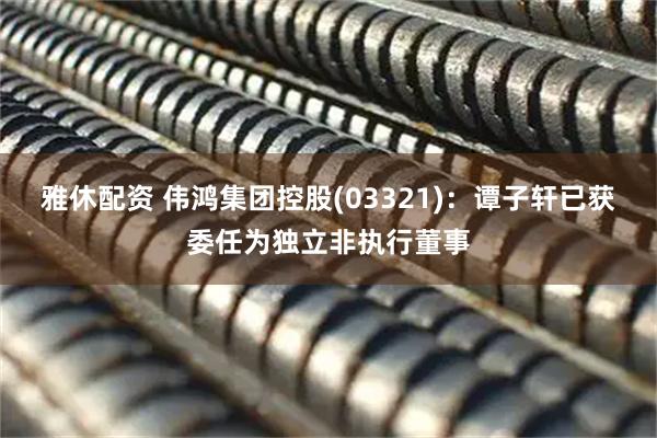 雅休配资 伟鸿集团控股(03321)：谭子轩已获委任为独立非执行董事
